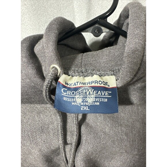 Weather Proof Cross Weave Mens Charcoal Grey 2XL Heavyweight Sweatshirt - Picture 4 of 10